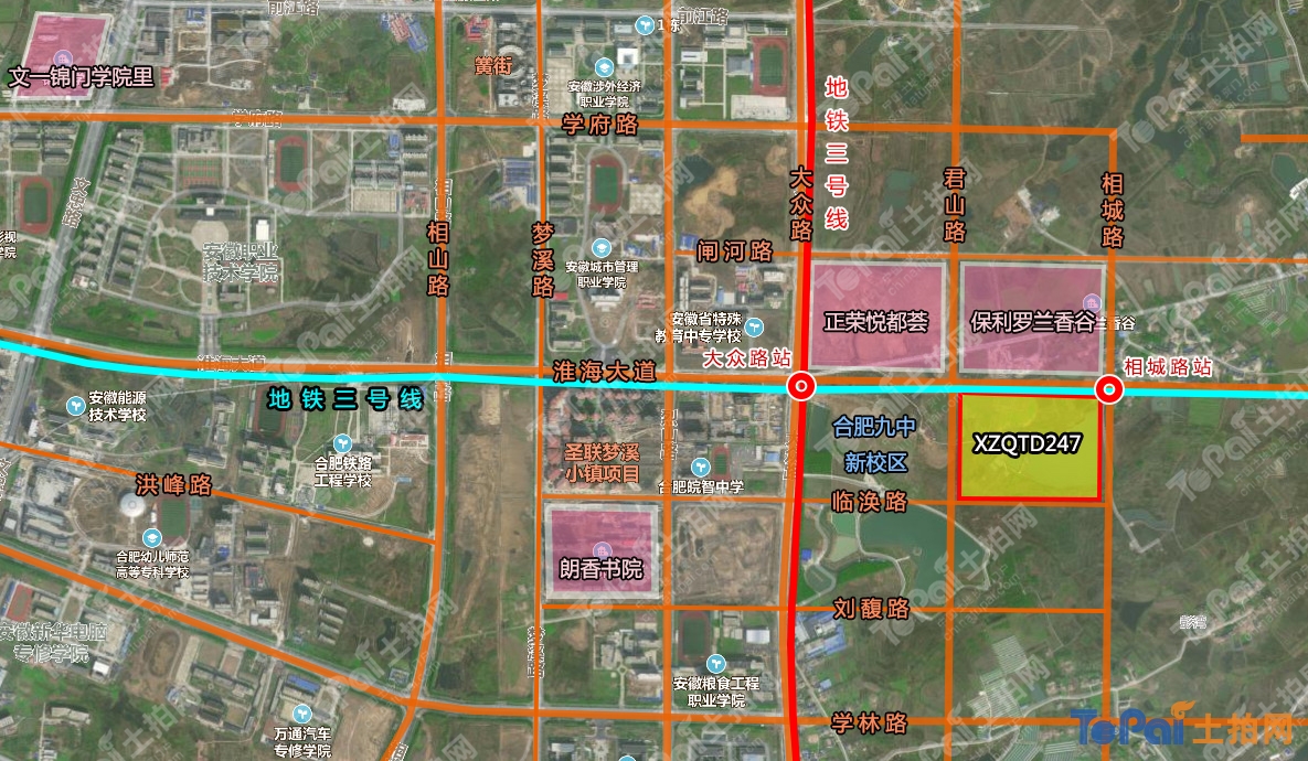 3,职教城板块178亩巨无霸地块上市 紧邻地铁3号线站点